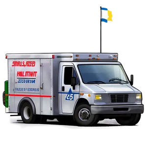 Mail Truck With Driver PNG 4