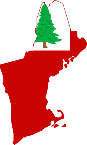 Maine State Outlinewith Pine Tree PNG image