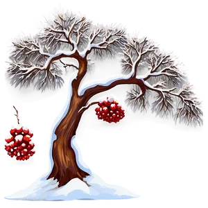 Majestic Big Tree In Snow PNG Seg PNG