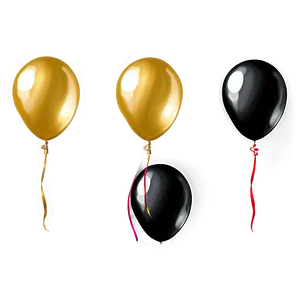 Majestic Black And Gold Balloons Png 06132024 PNG image