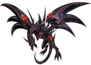 Majestic Black Dragon Artwork PNG image