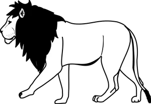 Majestic Black Maned Lion Illustration PNG image