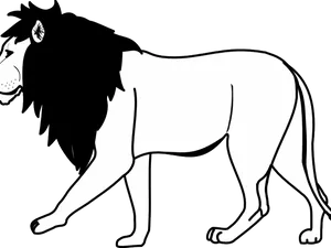 Majestic Black Maned Lion Illustration PNG image