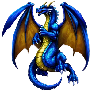 Majestic Blue Dragon Art Png Cle PNG image