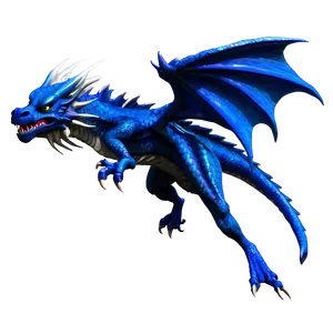Majestic Blue Dragon Art PNG Syb7 PNG