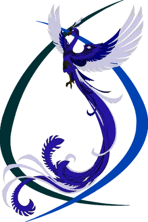 Majestic Blue Phoenix Art PNG