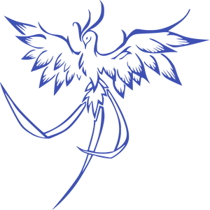 Majestic Blue Phoenix Art PNG image