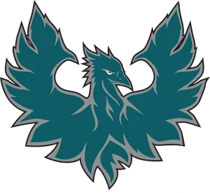 Majestic Blue Phoenix Graphic PNG image