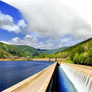 Majestic Dam Landscape Png Btf12 PNG image