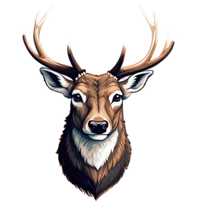 Majestic Deer Head Illustration Png Two36 PNG image