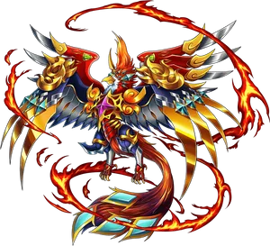 Majestic Flame Phoenix Art PNG