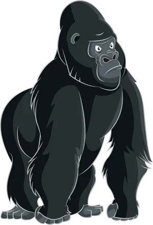 Majestic Gorilla Illustration PNG image