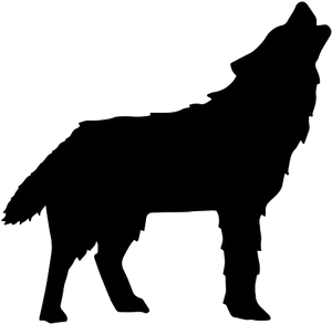 Majestic Howling Wolf Silhouette PNG image