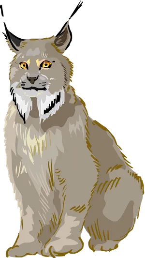Majestic Lynx Illustration PNG image