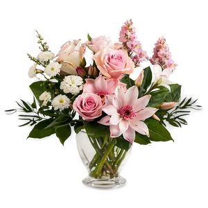 Majestic Pink Flower Arrangement PNG Tit