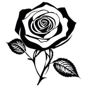 Majestic Rose Black And White PNG 21