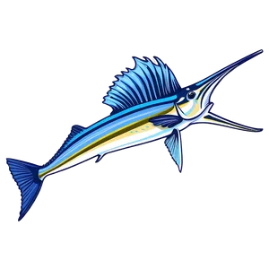 Majestic Sailfish Sketch PNG 28