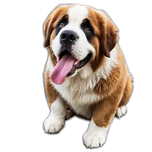 Majestic Saint Bernard Portrait Png Fgr52 PNG image