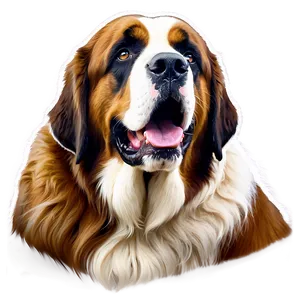 Majestic Saint Bernard Portrait PNG Hiq21