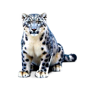 Majestic Snow Leopard Art PNG 78