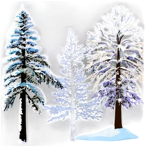 Majestic Snow Trees PNG 45