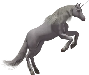 Majestic Unicorn Rearing In Darkness PNG image
