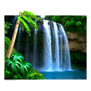Majestic Waterfall View PNG 05212024