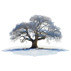 Majestic Winter Oak Trees Png Nco16 PNG image