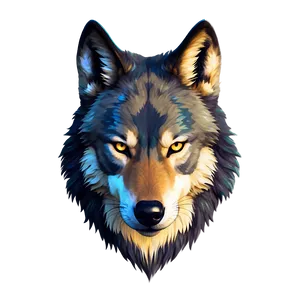 Majestic Wolf Face Art Png 06292024 PNG image