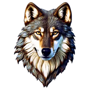 Majestic Wolf Face Art PNG 06292024 PNG