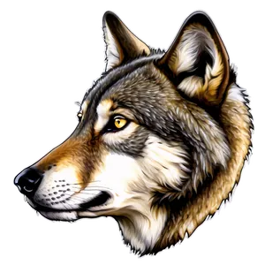 Majestic Wolf Head Portrait Png Kww30 PNG image