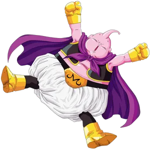 Majin Boo Flying Pose PNG