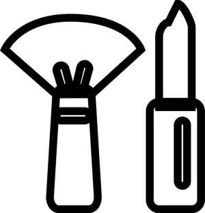 Makeup Brushand Lipstick Icon