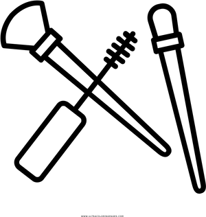 Makeup Brushesand Applicators Outline PNG
