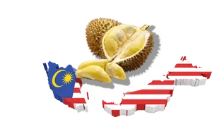 Malaysia Durian Fruit National Flag PNG image