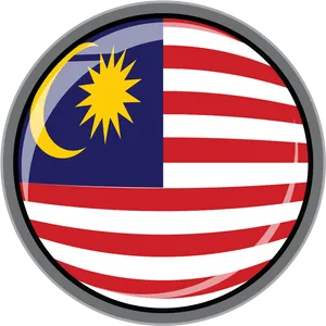 Malaysian Flag Button Graphic PNG image