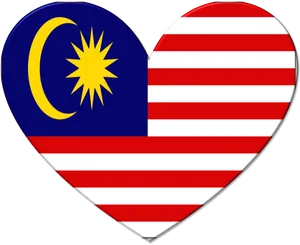 Malaysian Flag Heart Shaped PNG image