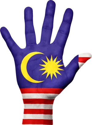Malaysian Flag Painted Hand PNG image