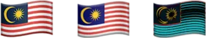 Malaysian Flag Trio Waving PNG image