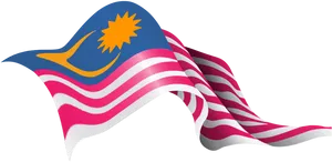 Malaysian Flag Waving PNG image