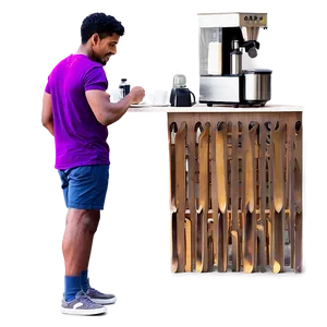 Male Barista Serving Coffee Png 80 PNG image