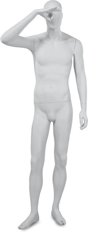 Male Mannequin Saluting Pose