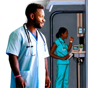 Male Nurse In Critical Care Png Lug39 PNG image