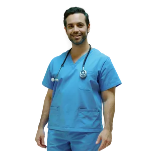 Male Nurse In Scrubs PNG 4