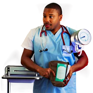 Male Nurse With Medical Equipment Png Ttb42 PNG image