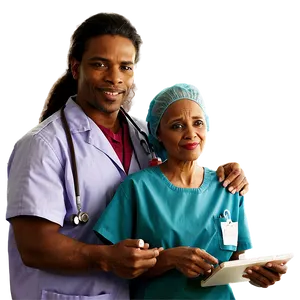 Male Nurse With Patient PNG 48