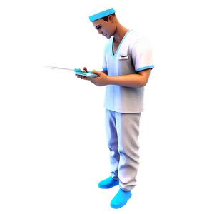 Male Nurse With Syringe PNG 34