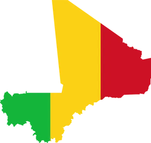 Mali Map Colorful Silhouette PNG image