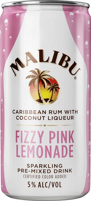 Malibu Fizzy Pink Lemonade Can PNG image