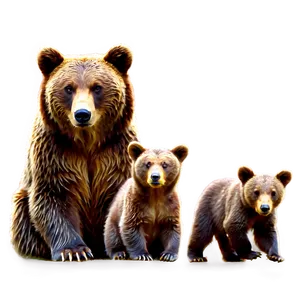 Mama Bear And Cubs Clipart Png 06132024 PNG image